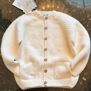 NWT 100% Wool baby Cream Button-Up Cardigan